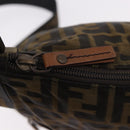 FENDI Zucca Canvas Shoulder Bag Black Brown Auth am11922V-9
