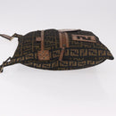 FENDI Zucca Canvas Shoulder Bag Black Brown Auth am11922V-4