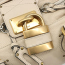 Chloe Paddington Hand Bag Leather Ivory Gold Silver Auth am11923V-15