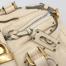 Chloe Paddington Hand Bag Leather Ivory Gold Silver Auth am11923V-16