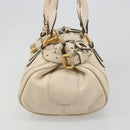 Chloe Paddington Hand Bag Leather Ivory Gold Silver Auth am11923V-4