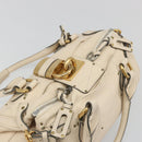 Chloe Paddington Hand Bag Leather Ivory Gold Silver Auth am11923V-6