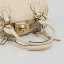 Chloe Paddington Hand Bag Leather Ivory Gold Silver Auth am11923V-7
