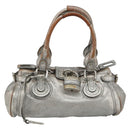Chloe Paddington Hand Bag Leather Silver Auth am11924A-13