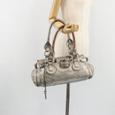 Chloe Paddington Hand Bag Leather Silver Auth am11924A-27