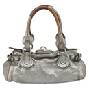 Chloe Paddington Hand Bag Leather Silver Auth am11924A-2
