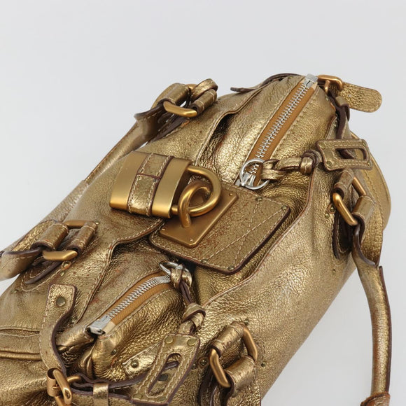 Chloe Paddington Hand Bag Leather Gold Auth am11925A