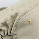 LOUIS VUITTON Punching Mahina XL Tote Bag Leather Beige M93978 LV Auth am11926V-16