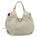 LOUIS VUITTON Punching Mahina XL Tote Bag Leather Beige M93978 LV Auth am11926V-13