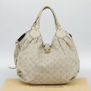 LOUIS VUITTON Punching Mahina XL Tote Bag Leather Beige M93978 LV Auth am11926V-12
