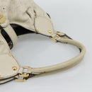 LOUIS VUITTON Punching Mahina XL Tote Bag Leather Beige M93978 LV Auth am11926V-7
