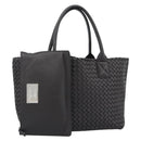 BOTTEGA VENETA INTRECCIATO Cabas PM Tote Bag Leather Dark Brown Auth am11927SM-1
