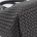 BOTTEGA VENETA INTRECCIATO Cabas PM Tote Bag Leather Dark Brown Auth am11927SM-14