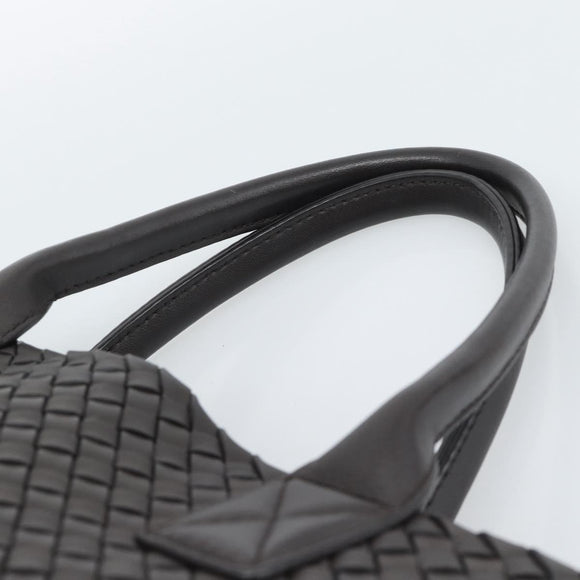 BOTTEGA VENETA INTRECCIATO Cabas PM Tote Bag Leather Dark Brown Auth am11927SM
