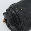 Chloe Paddington Hand Bag Leather Black Gold Silver Auth am11929M-17