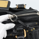 Chloe Paddington Hand Bag Leather Black Gold Silver Auth am11929M-20