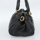 Chloe Paddington Hand Bag Leather Black Gold Silver Auth am11929M-3