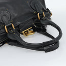 Chloe Paddington Hand Bag Leather Black Gold Silver Auth am11929M-7