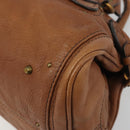 Chloe Paddington Hand Bag Leather Brown Gold Silver Auth am11930V-12