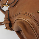 Chloe Paddington Hand Bag Leather Brown Gold Silver Auth am11930V-13