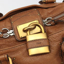 Chloe Paddington Hand Bag Leather Brown Gold Silver Auth am11930V-15