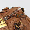 Chloe Paddington Hand Bag Leather Brown Gold Silver Auth am11930V-16