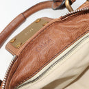 Chloe Paddington Hand Bag Leather Brown Gold Silver Auth am11930V-17