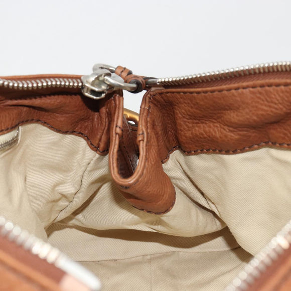 Chloe Paddington Hand Bag Leather Brown Gold Silver Auth am11930V