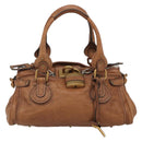 Chloe Paddington Hand Bag Leather Brown Gold Silver Auth am11930V-2