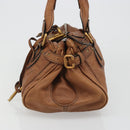 Chloe Paddington Hand Bag Leather Brown Gold Silver Auth am11930V-4