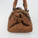 Chloe Paddington Hand Bag Leather Brown Gold Silver Auth am11930V-5