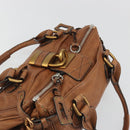 Chloe Paddington Hand Bag Leather Brown Gold Silver Auth am11930V-6