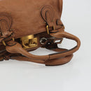 Chloe Paddington Hand Bag Leather Brown Gold Silver Auth am11930V-7