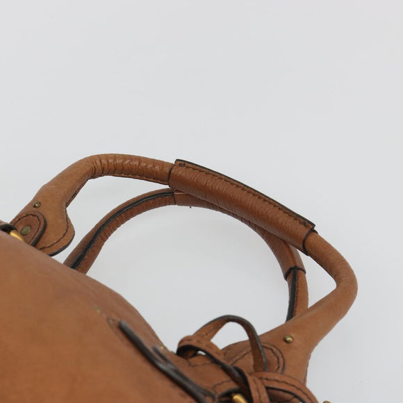 Chloe Paddington Hand Bag Leather Brown Gold Silver Auth am11930V