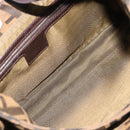 FENDI Zucca Canvas Mamma Baguette Shoulder Bag Black Brown Silver Auth am11931V-16