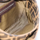 FENDI Zucca Canvas Mamma Baguette Shoulder Bag Black Brown Silver Auth am11931V-17
