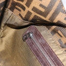 FENDI Zucca Canvas Mamma Baguette Shoulder Bag Black Brown Silver Auth am11931V-19
