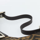 FENDI Zucca Canvas Mamma Baguette Shoulder Bag Black Brown Silver Auth am11931V-8