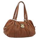 LOUIS VUITTON Mahina Runner PM Hand Bag Leather Brown M97052 LV Auth am11933V-1