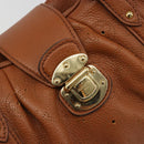 LOUIS VUITTON Mahina Runner PM Hand Bag Leather Brown M97052 LV Auth am11933V-18