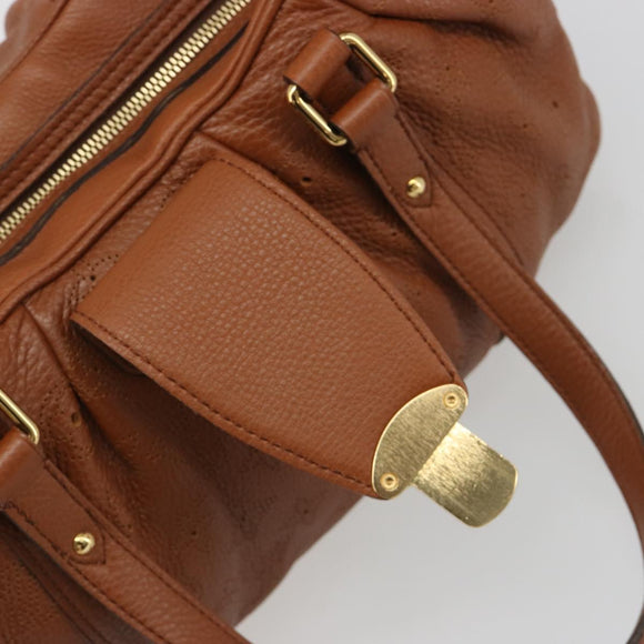 LOUIS VUITTON Mahina Runner PM Hand Bag Leather Brown M97052 LV Auth am11933V