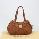 LOUIS VUITTON Mahina Runner PM Hand Bag Leather Brown M97052 LV Auth am11933V-12