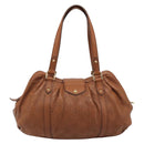 LOUIS VUITTON Mahina Runner PM Hand Bag Leather Brown M97052 LV Auth am11933V-2
