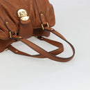 LOUIS VUITTON Mahina Runner PM Hand Bag Leather Brown M97052 LV Auth am11933V-7