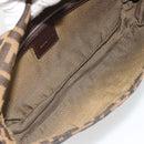 FENDI Zucca Canvas Mamma Baguette Shoulder Bag Black Brown Silver Auth am11936V-10