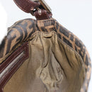 FENDI Zucca Canvas Mamma Baguette Shoulder Bag Black Brown Silver Auth am11936V-22