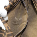 FENDI Zucca Canvas Mamma Baguette Shoulder Bag Black Brown Silver Auth am11936V-11