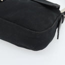 FENDI Mamma Baguette Hand Bag Cotton jersey Black Silver Auth am11937A-9