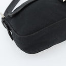 FENDI Mamma Baguette Hand Bag Cotton jersey Black Silver Auth am11937A-14