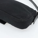 FENDI Mamma Baguette Hand Bag Cotton jersey Black Silver Auth am11937A-15